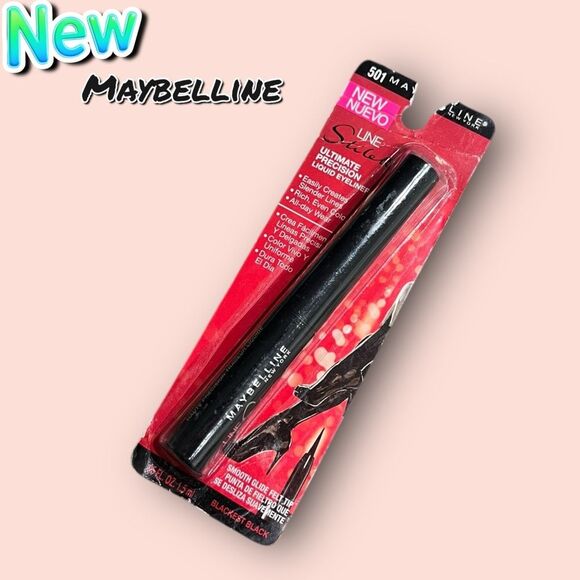 New Maybelline Line Stiletto Ultimate Precision Liquid Eyeliner – 501 Blackest B - Picture 3 of 5